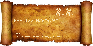 Merkler Máté névjegykártya